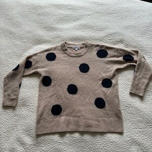 Madewell Tan and Black Polka Dot Sweater XS